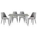 Homelegance 5817-60-5GY 5 pc Keene light gray driftwood wood mid-century modern dining table set grey chairs