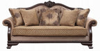 Acme 58265-66 Astoria Grand Chateau de ville tan and brown fabric espresso finish wood sofa and love seat set