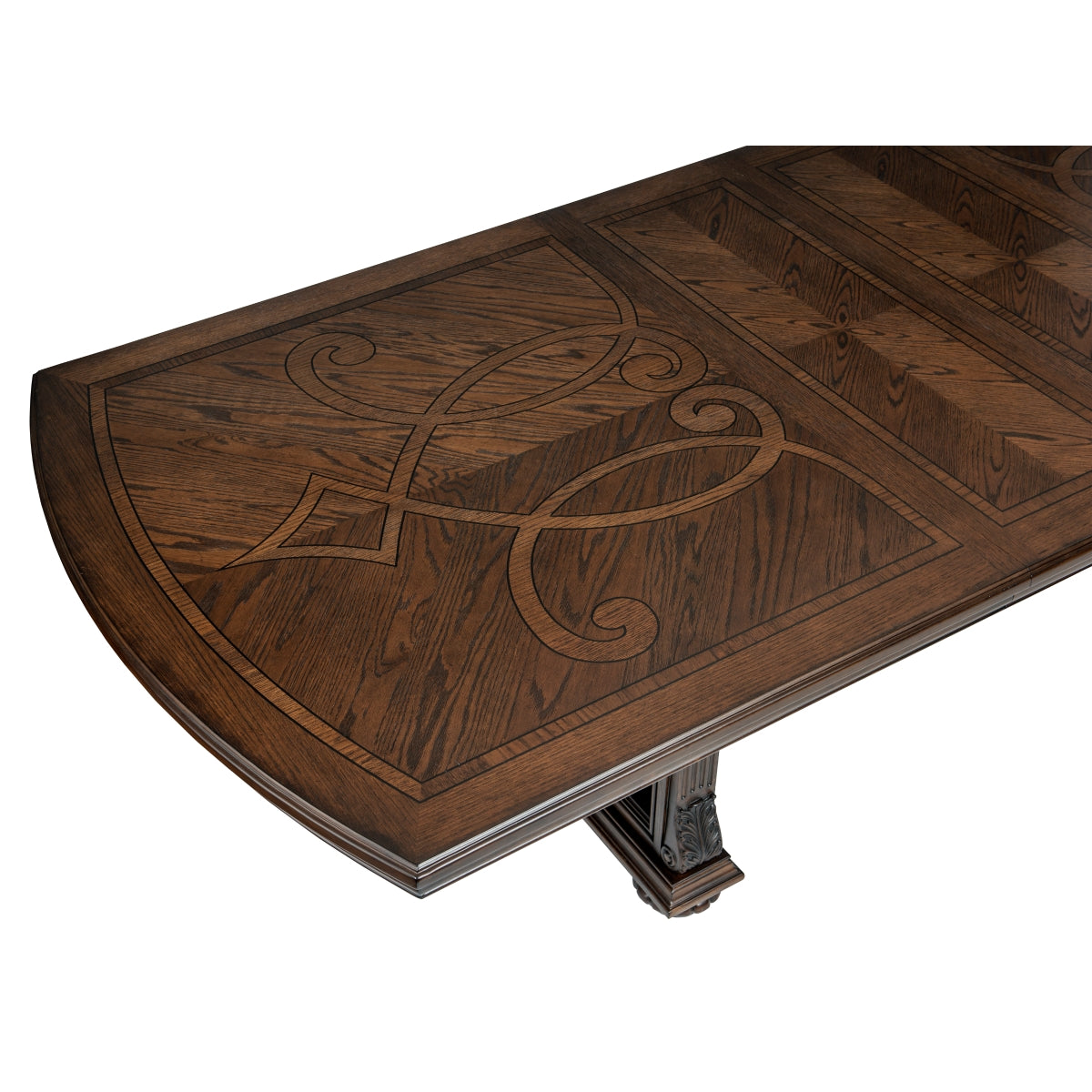 Homelegance 5829-108 7 pc Astoria grand bergen dark oak finish wood trestle base dining table set