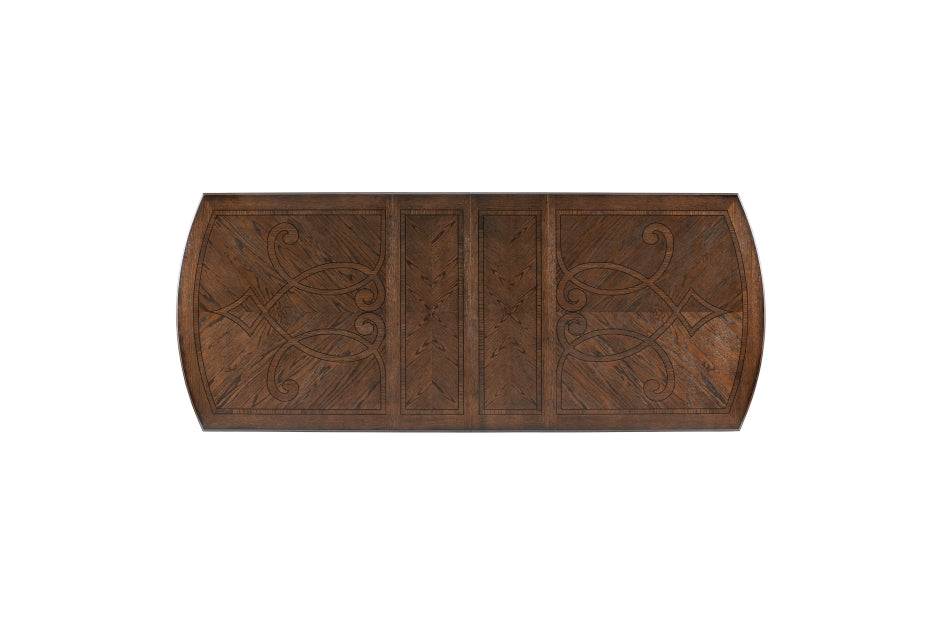 Homelegance 5829-108 7 pc Astoria grand bergen dark oak finish wood trestle base dining table set