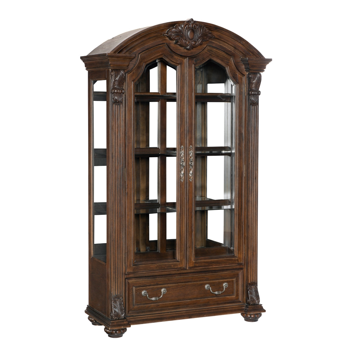 Homelegance 5829-44 Astoria grand bergen dark oak finish wood curio cabinet