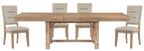 Homelegance 5848-102-7PC 7 pc Aberdeen distressed light oak finish wood dining table set trestle base
