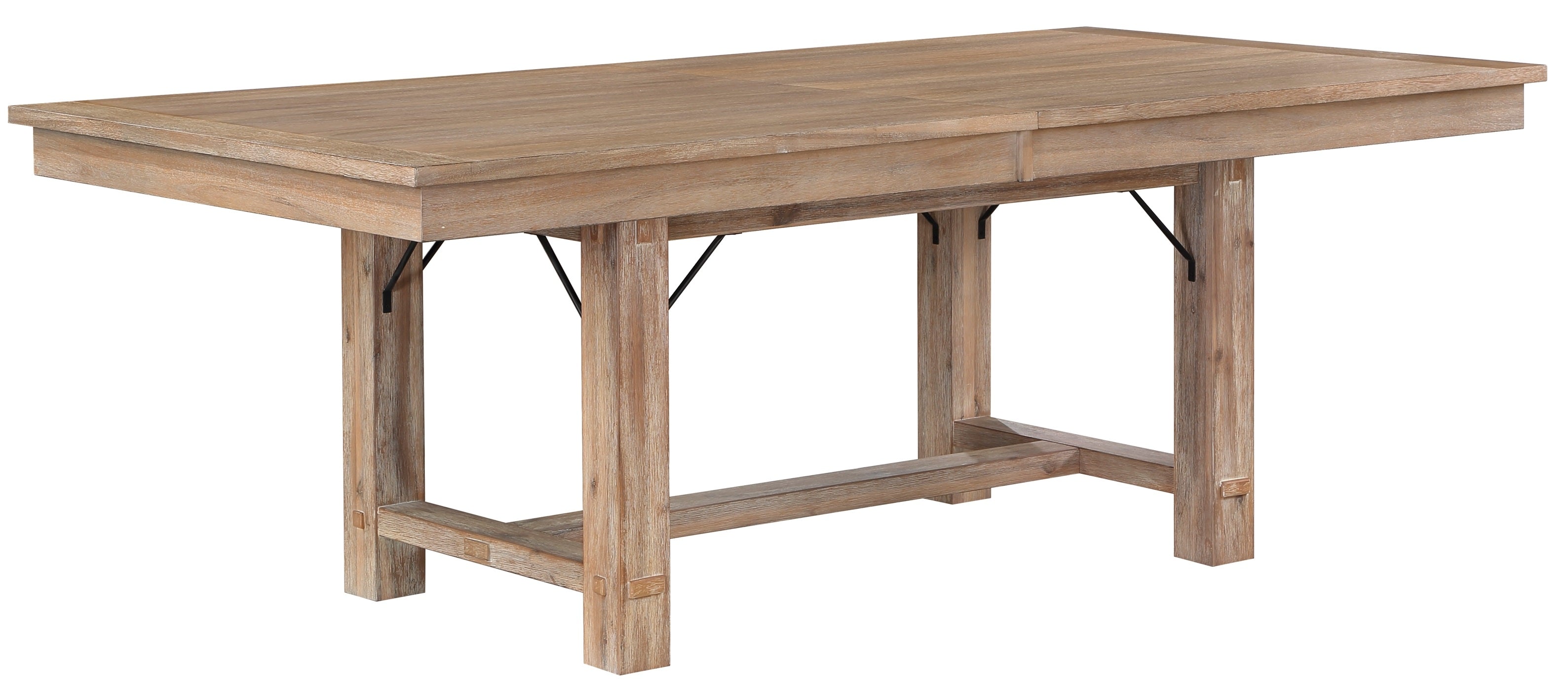 Homelegance 5848-102-7PC 7 pc Aberdeen distressed light oak finish wood dining table set trestle base