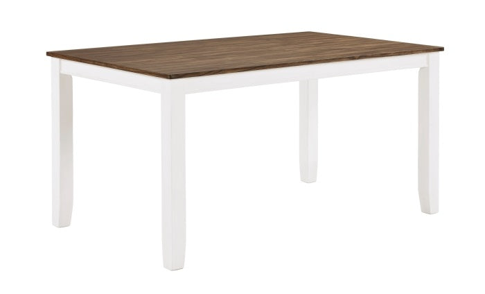 Homelegance 5894N-7PC 7 pc Dobson cherry and white finish wood dining table set wood seats "X' back design