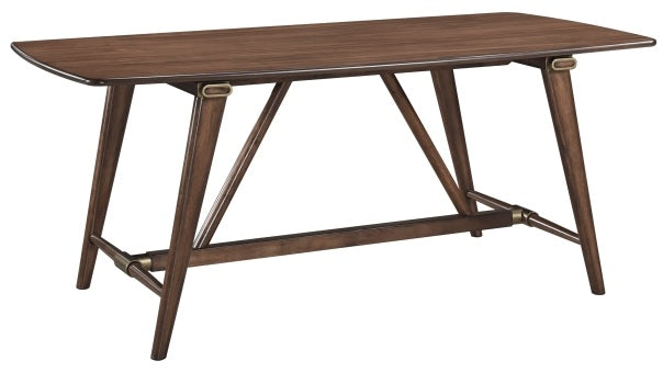 Monroe Walnut Finish Wood Trestle Base 6-Piece Dining Table Set with Fabric Seat, Backs and Bench – 5901-71-6PC