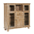 Homelegance 5904NF-50 Weatherford wheat finish wood country style curio cabinet glass doors