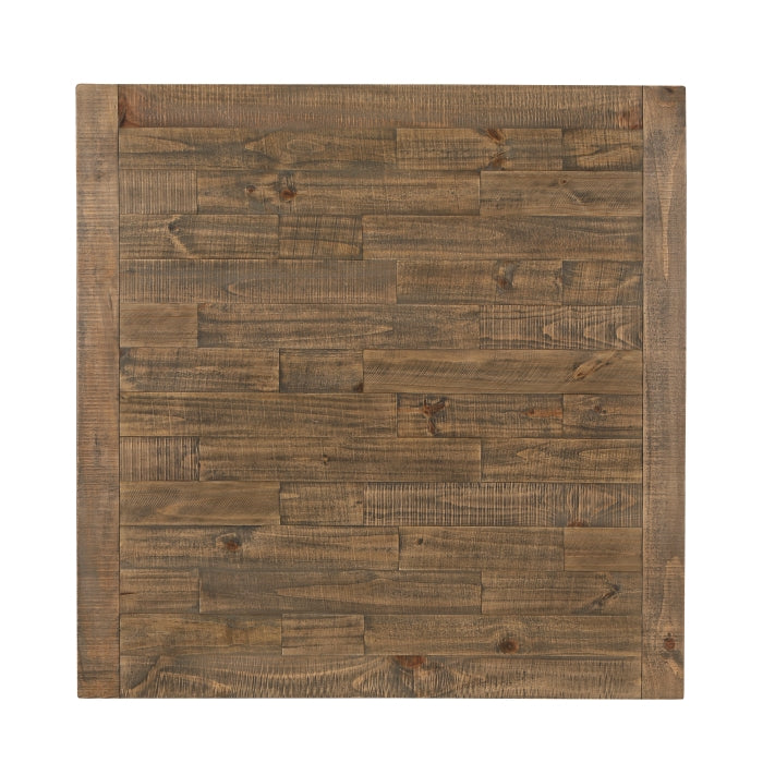 Homelegance 5906WH-36-5PC 5 pc Alburgh antique white and tobacco brown finish wood fabric padded seats counter height dining table set