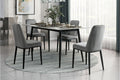 Homelegance Salerno 5-Piece Grey Sintered Stone Top Dining Table Set with Grey Velvet Chairs – 5909-59-5PCGY