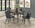 Homelegance 5921-59-5PC 5 pc Clemente black metal frame black marble print tempered glass top dining table set
