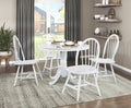 Shelby White Finish Wood 5-Piece Round Dining Table Set with Rounded Top Back Chairs – 5923W-39RD-5PC