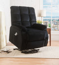 Acme 59262 Red barrel studio holtmann ipompea black velvet fabric electric lift recliner chair with massage