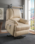 Acme 59286 Ixora beige faux leather electric lift recliner with massage