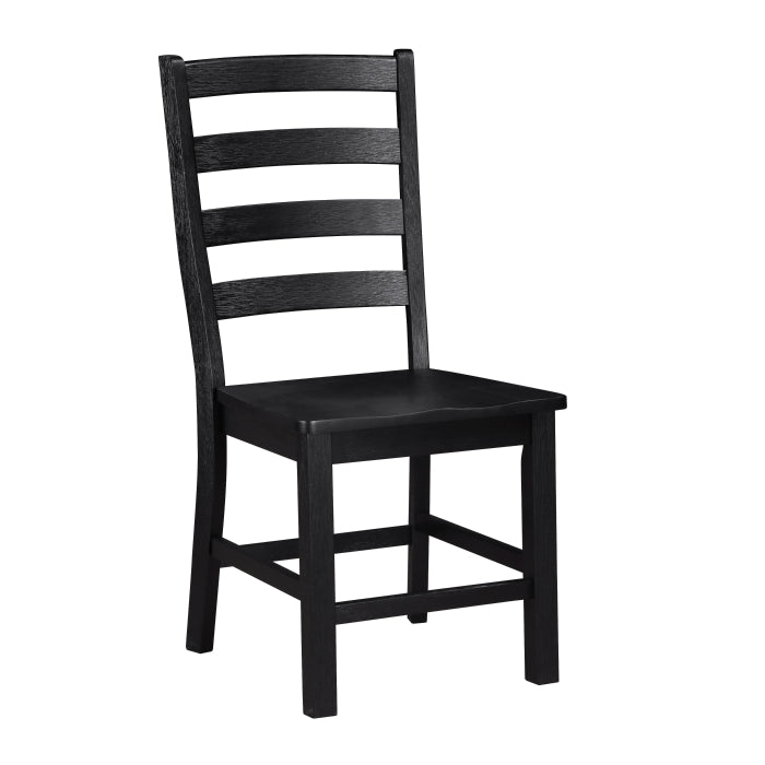 Homelegance Redmond 7-Piece White Trestle Dining Table Set with Black Ladder Back Chairs – 5929WH-72-7PCBK