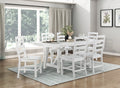 Homelegance 5929WH-72-7PCWH 7 pc Redmond white finish wood trestle base dining table set white chairs