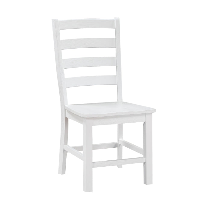 Homelegance 5929WH-72-7PCWH 7 pc Redmond white finish wood trestle base dining table set white chairs