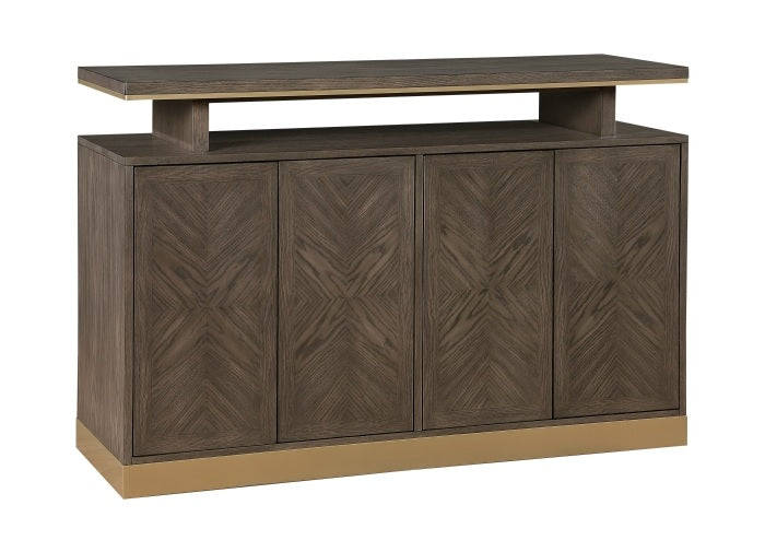 Homelegance 5933-40 Griffin brown finish wood gold accents server console buffet cabinet sideboard