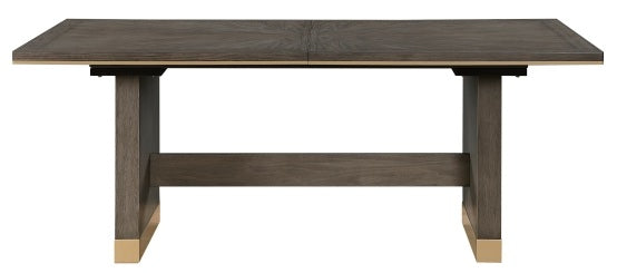 5933-96-7PC 7 pc Griffin brown finish wood dining table set fabric seating scoop style chairs