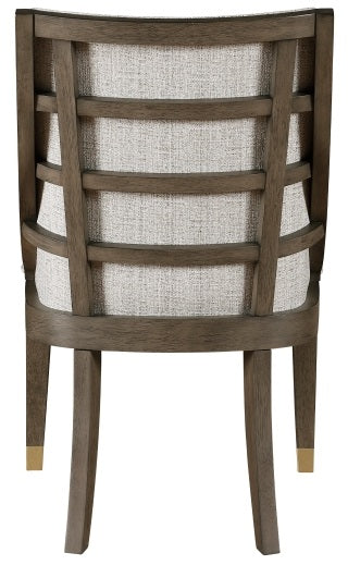 5933-96-7PC 7 pc Griffin brown finish wood dining table set fabric seating scoop style chairs
