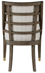 5933-96-7PC 7 pc Griffin brown finish wood dining table set fabric seating scoop style chairs