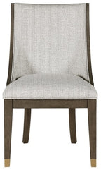 5933-96-7PC 7 pc Griffin brown finish wood dining table set fabric seating scoop style chairs