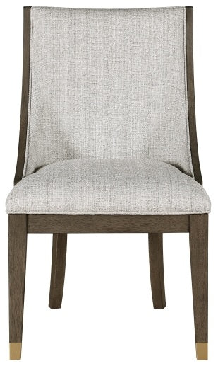 5933-96-7PC 7 pc Griffin brown finish wood dining table set fabric seating scoop style chairs