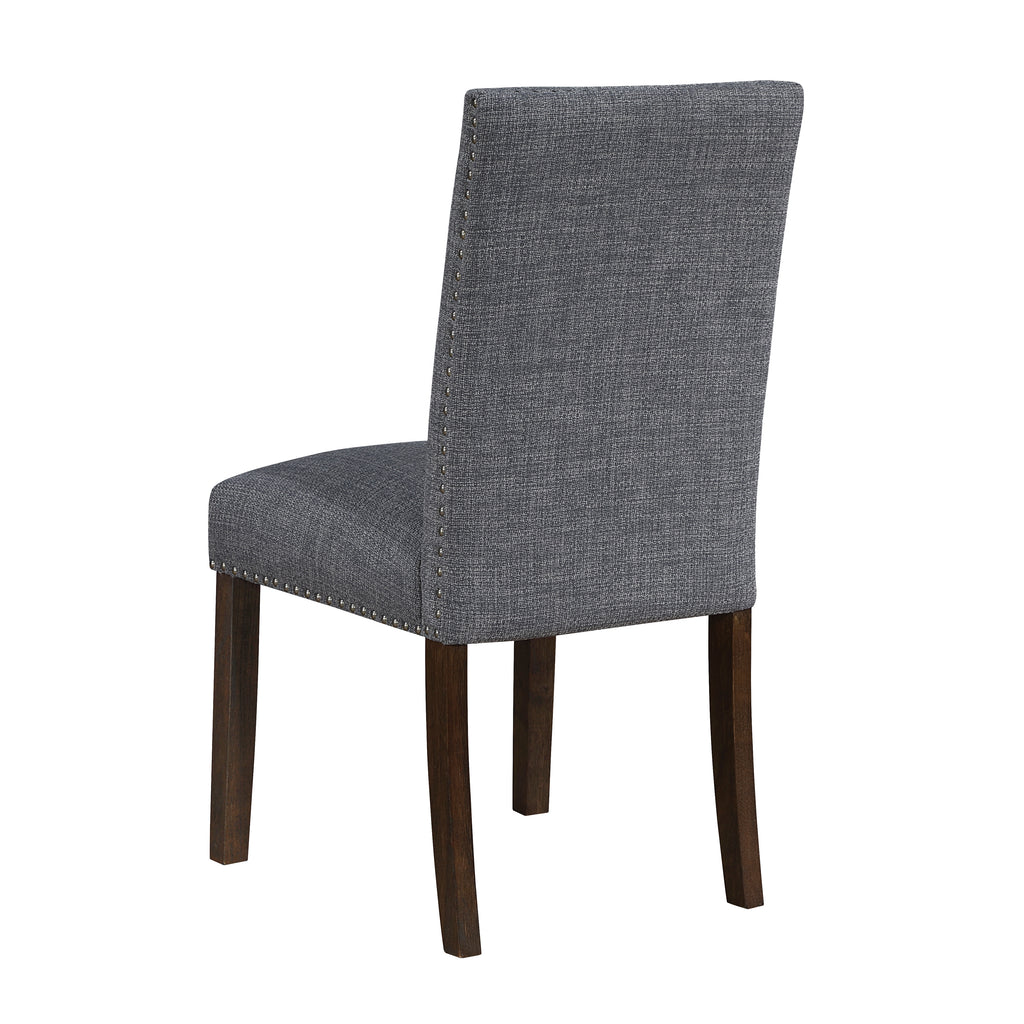 5976-5940GYS-7PC 7 pc Paulson dark brown finish wood dining table set grey chairs