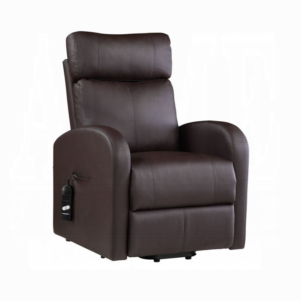 Acme 59498 Ricardo brown faux leather power lift power recliner chair