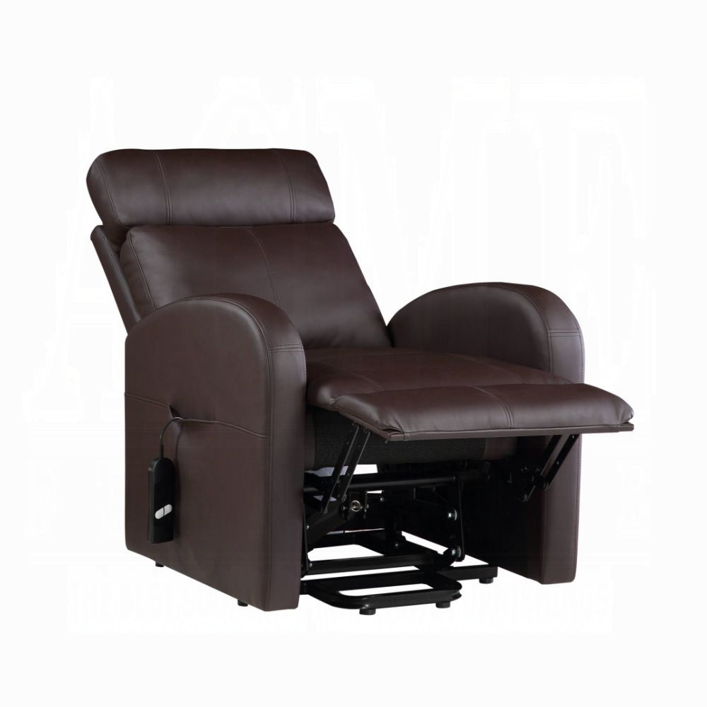 Acme 59498 Ricardo brown faux leather power lift power recliner chair