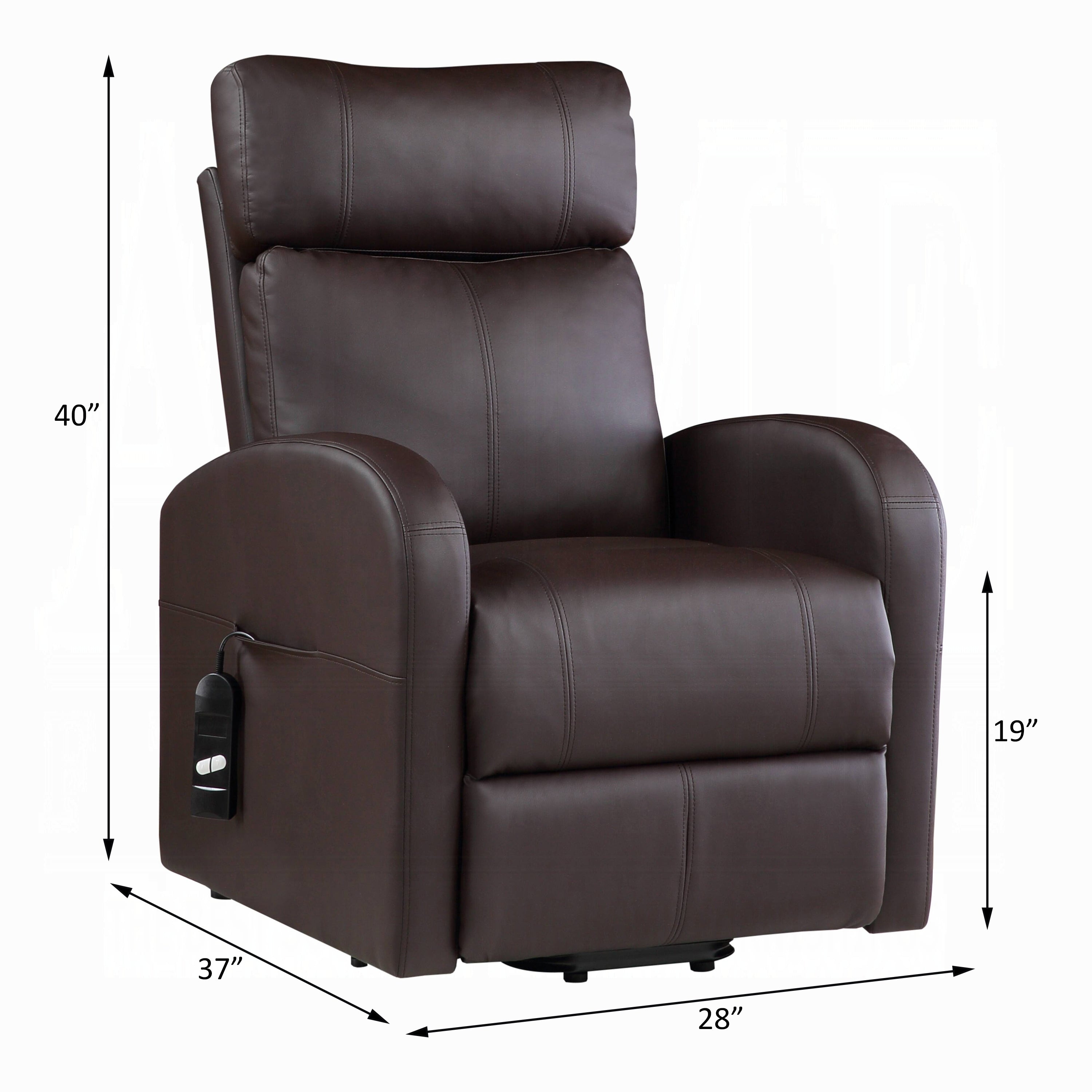Acme 59498 Ricardo brown faux leather power lift power recliner chair