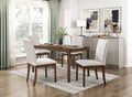 Maude Chestnut Finish Wood 5-Piece Rectangular Dining Table Set with Fabric Upholstered Chairs – 5952-5PC