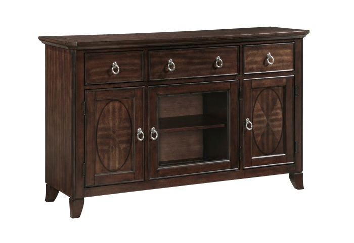 Homelegance 5962-40 Claymont cherry finish wood dark walnut inlay server console buffet cabinet sideboard