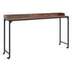 Homelegance 5963BR-22  Sumter 72" wide rustic brown finish wood black metal frame adjustable height over the bed desk