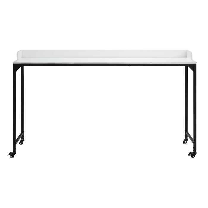Homelegance 5963WH-22  Sumter 72" wide white finish wood black metal frame adjustable height over the bed desk