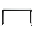 Homelegance 5963WH-22  Sumter 72" wide white finish wood black metal frame adjustable height over the bed desk