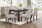 5976-5940TPS-7PC 7 pc Paulson dark brown finish wood dining table set taupe chairs