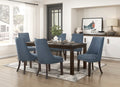 Paulson Dark Brown Finish Wood 7-Piece Dining Table Set with Scoop Style Chairs – 5976-79-7PC