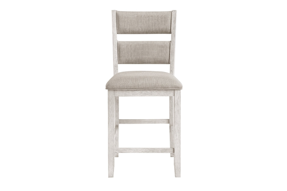 Homelegance 5982-36-7PC 7 pc Savile wire brushed antique white finish wood counter height dining table set