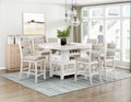 Homelegance 5982-36-7PC 7 pc Savile wire brushed antique white finish wood counter height dining table set