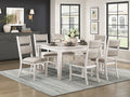 Savile Wire Brushed Antique White Finish Wood 7pc Dining Table Set – 5982-60-7PC