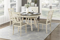 Homelegance 5985RD-5PCWH 5 pc Ogden grey wash top and antique white finish wood 48" round dining table set