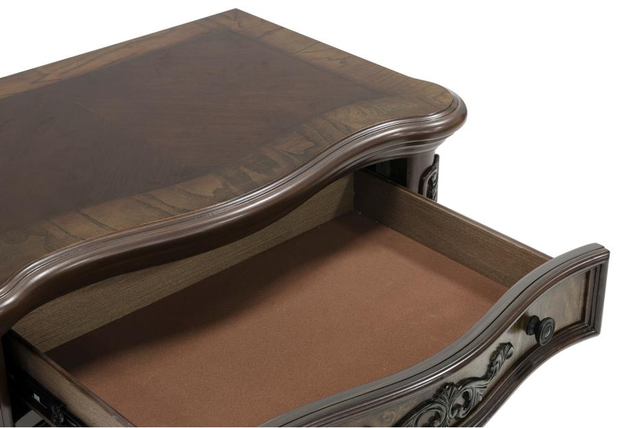 Homelegance 2243SL-4PC 4 pc deryn park ii cherry finish wood carved accents bedroom set