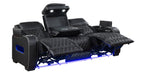 Homelegance 9516BLK-2PWH 2 pc Fairway black breathable faux leather power motion sofa and love seat set USB LED