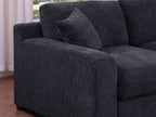 89295-1 4 pc Celine dark grey chenille fabric 128" modular sectional sofa set with chaise and cup holders wtih USB charging