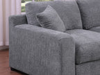 89297-1 4 pc Celine light grey chenille fabric 128" modular sectional sofa set with chaise and cup holders wtih USB charging