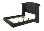 B9265 4 pc lucinda black velvet tufted upholstered queen bedroom set nail head trim