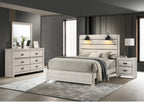 B6810 4 pc Carter reclaimed cream white weathered finish wood queen bedroom set
