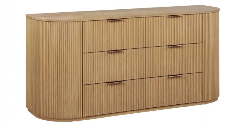 Best Master QT05LOQ-4PC 4 pc Qetora light oak finish wood with fluted panel accent design queen bed set