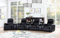 Coaster 600001-S4A 7 pc Kirkland home theater cyrus black top grain leather modular theater seating sectional