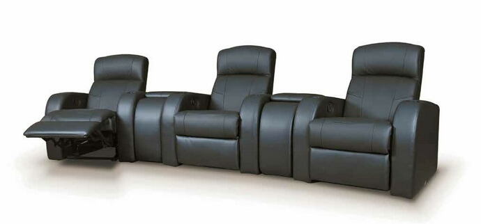 Coaster 600001-S3A 5 pc Kirkland home theater cyrus black top grain leather modular theater seating sectional