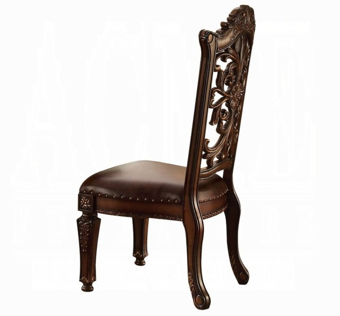 Acme 62015-03 5 pc Astoria grand esmeralda vendome iv cherry finish wood 60" round dining table set